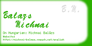balazs michnai business card